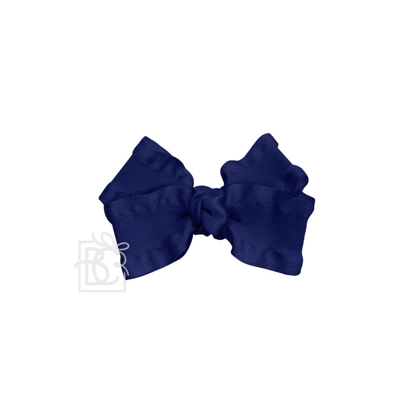 Beyond Creations, LLC - DOUBLE RUFFLE BOW ON CLIP: 5.5" Large - 1.5" Ribbon on Alligator Clip / FOREST GREEN