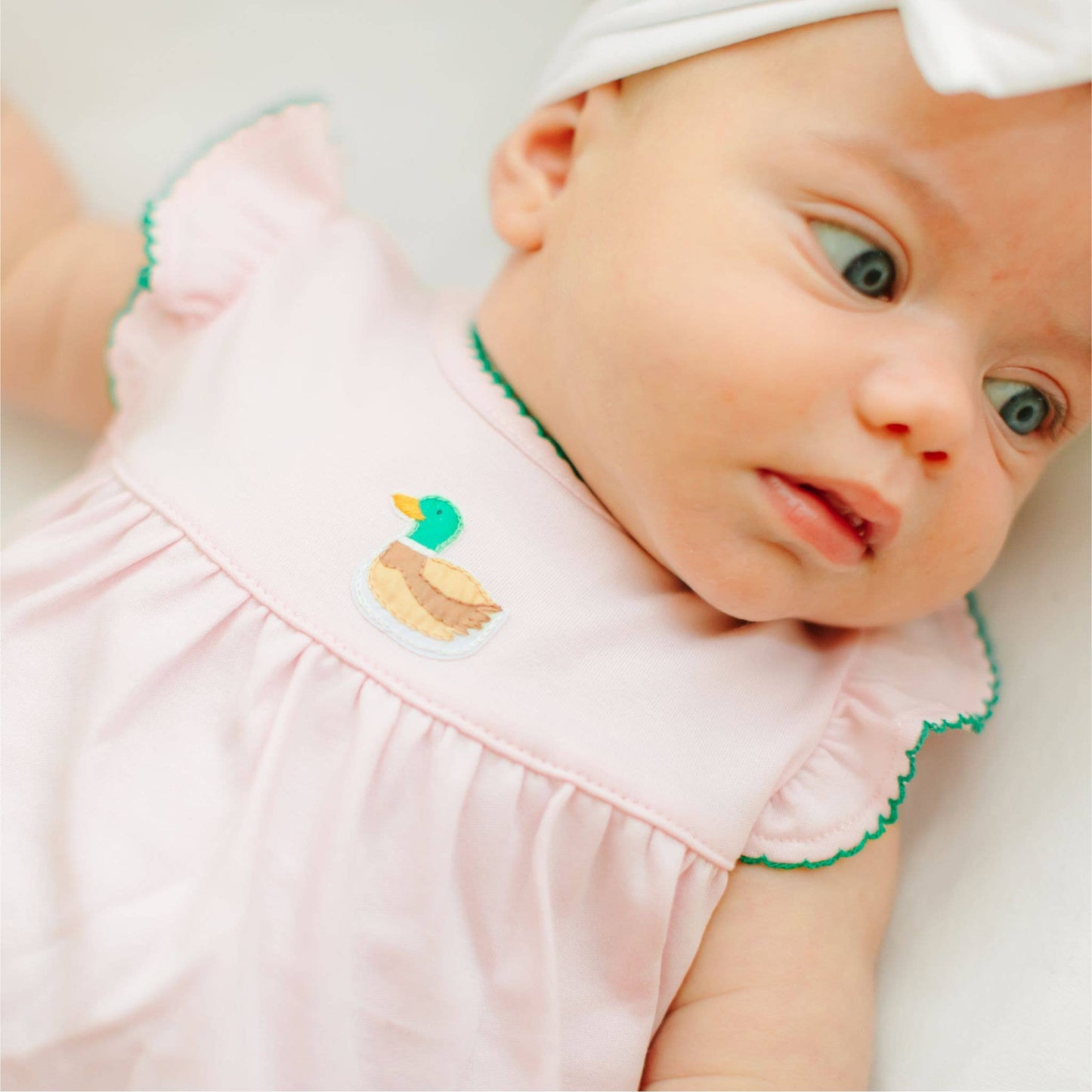 Magnolia Baby - Mini Mallard Embroidered Diaper Cover Set - Pink