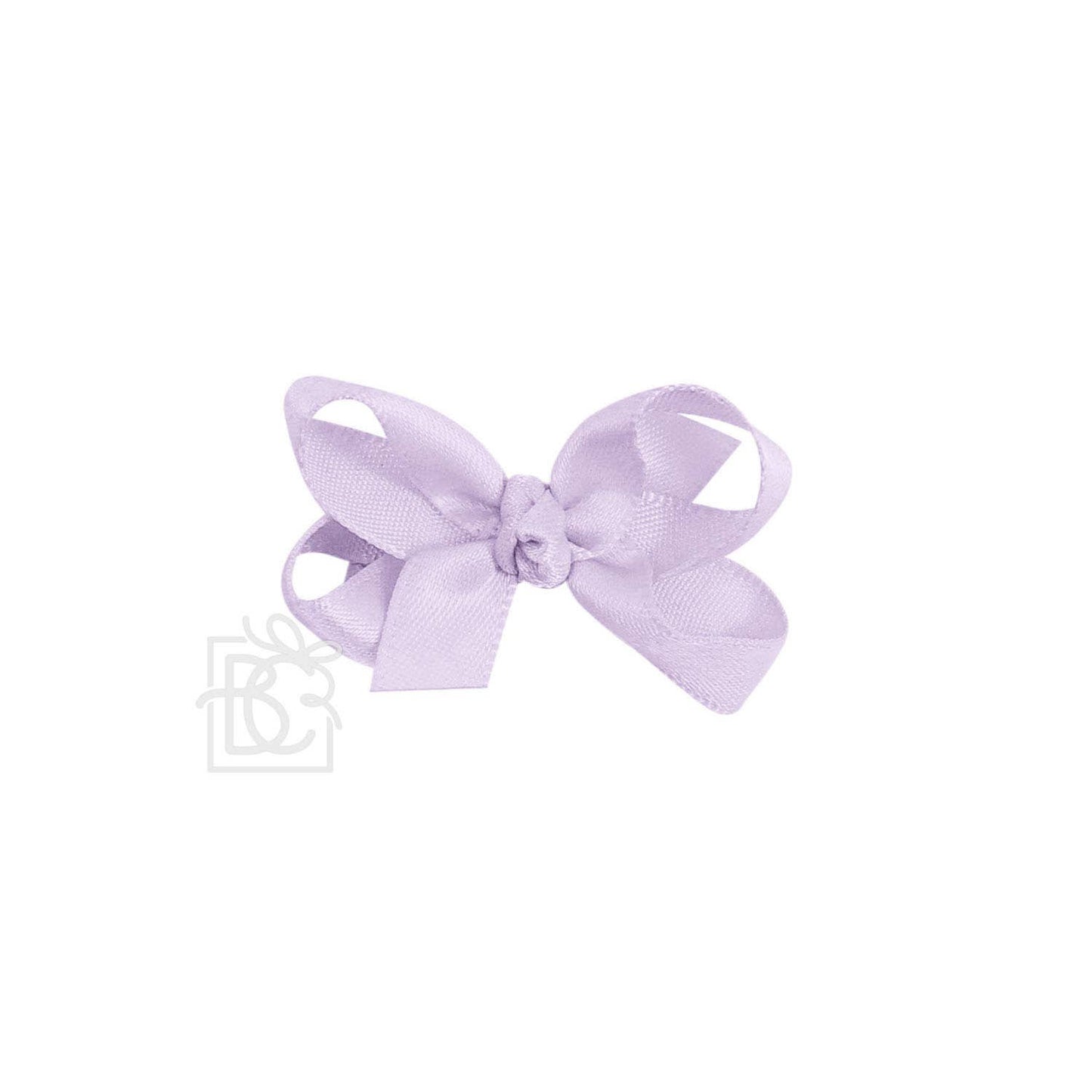 Beyond Creations, LLC - SATIN BOW ON CLIP: POWDER PINK / 5.5" Huge - 2.25" Ribbon on Alligator Clip
