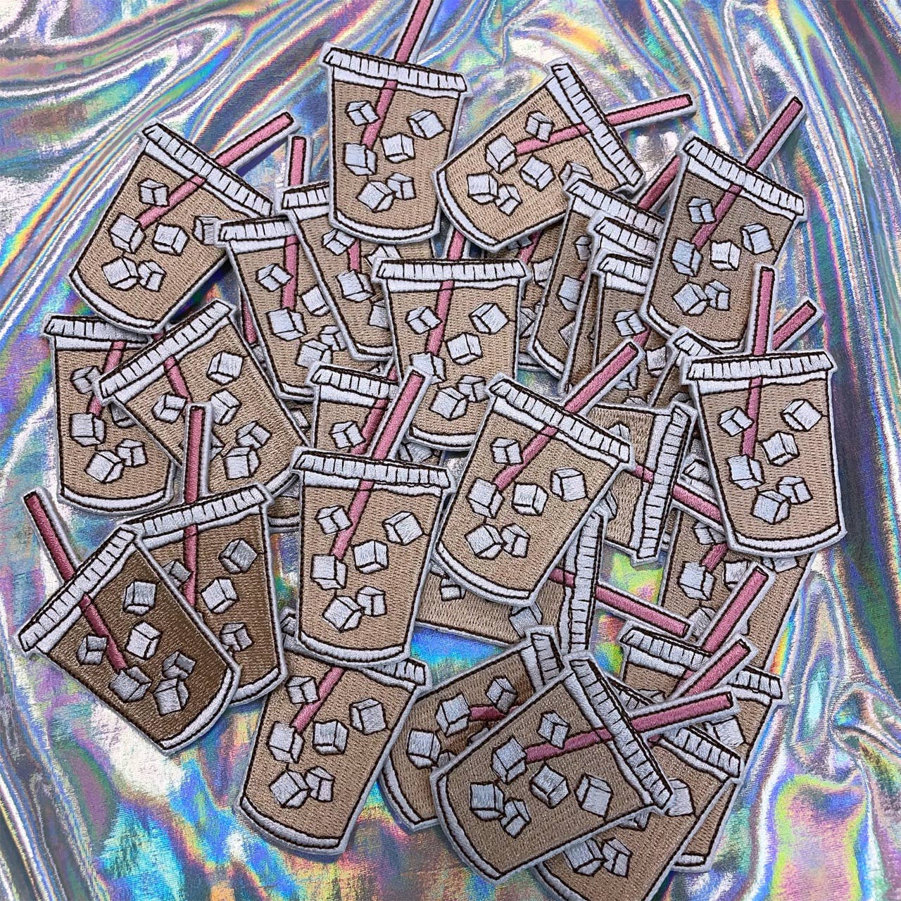 The Crafty Engineer - Iced Coffee Embroidered Patch Iron-On for Hats
