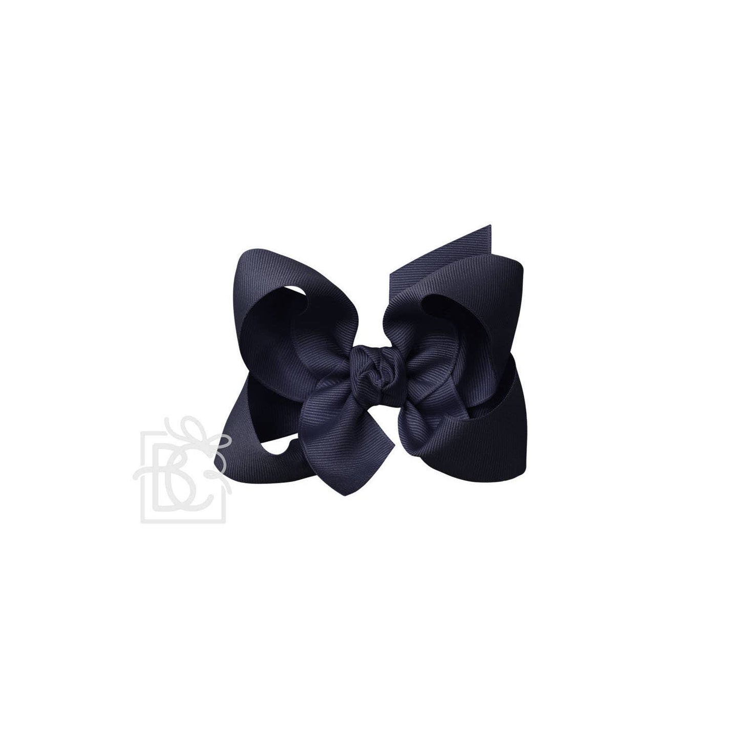 Beyond Creations, LLC - SIGNATURE GROSGRAIN BOW ON CLIP: 4.5" Large - 1.5" Ribbon on Alligator Clip / DARK NAVY