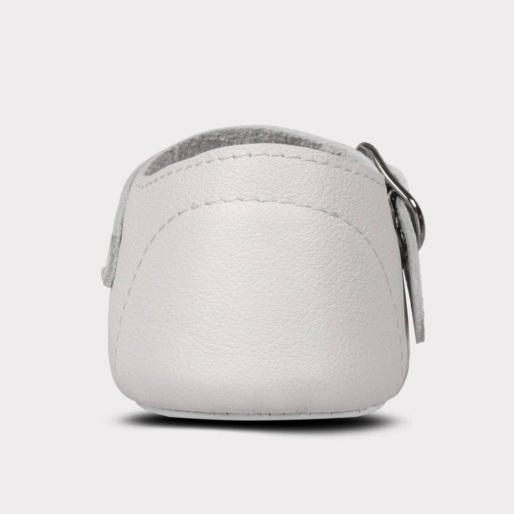 Oomphies - Darcy Girls Crib Hook & Loop Shoe: White Leather