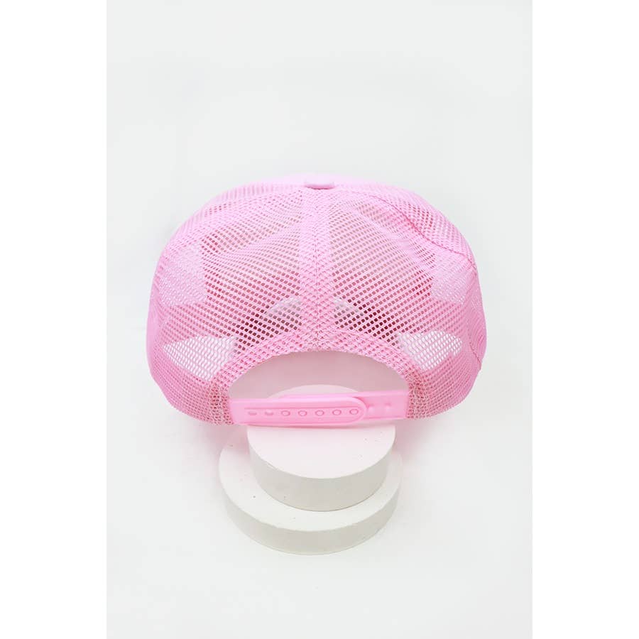 Love and Repeat - Classic Foam Trucker Hat Summer Mesh Rope Cap- Light Pink