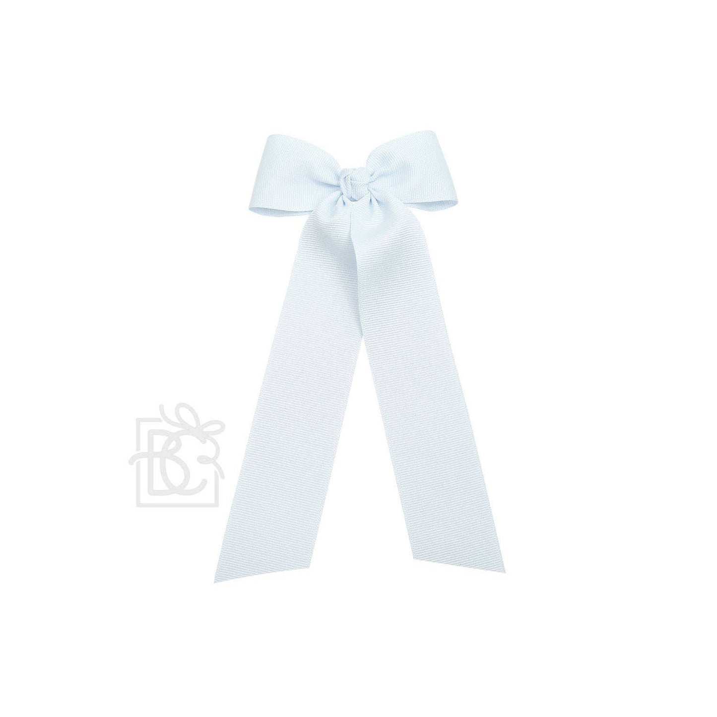 Beyond Creations, LLC - FLAT BOW W/ 7" STREAMERS ON ALLIGATOR CLIP: 4.5" W/ 7" Streamers / WHITE