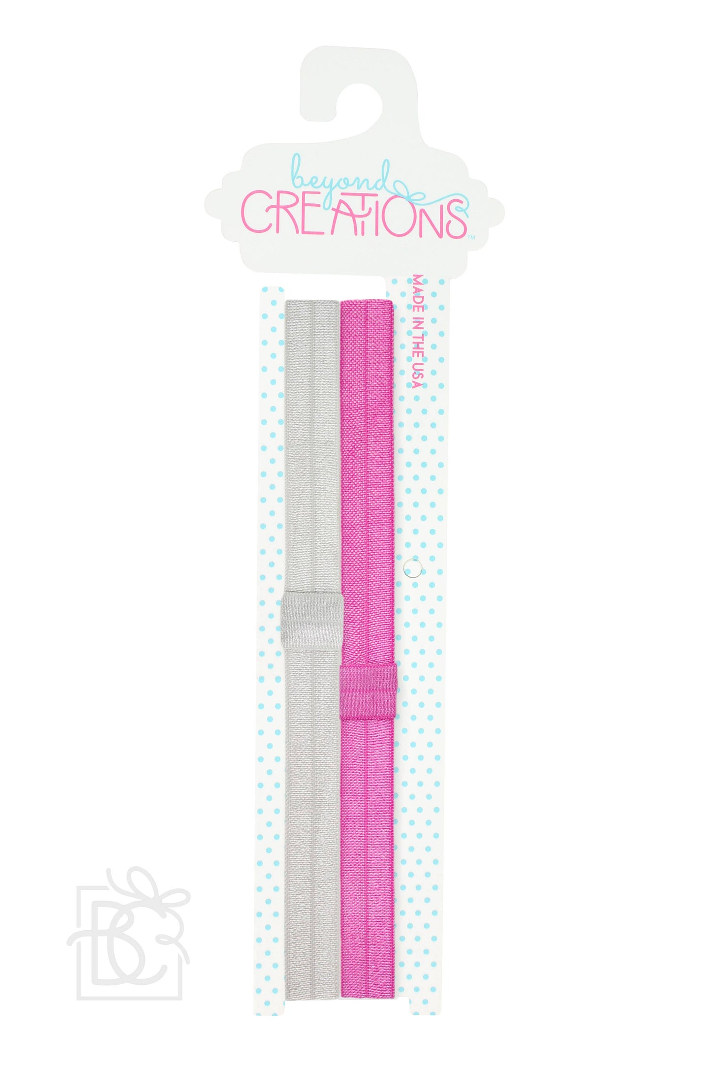 Beyond Creations, LLC - SKINNY ELASTIC HEADBAND PACKS: WHITE/LIGHT PINK / 3-18 Months