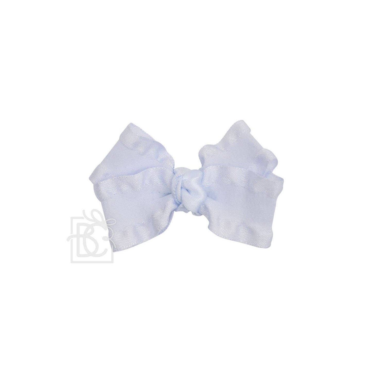 Beyond Creations, LLC - DOUBLE RUFFLE BOW ON CLIP: 5.5" Large - 1.5" Ribbon on Alligator Clip / FOREST GREEN