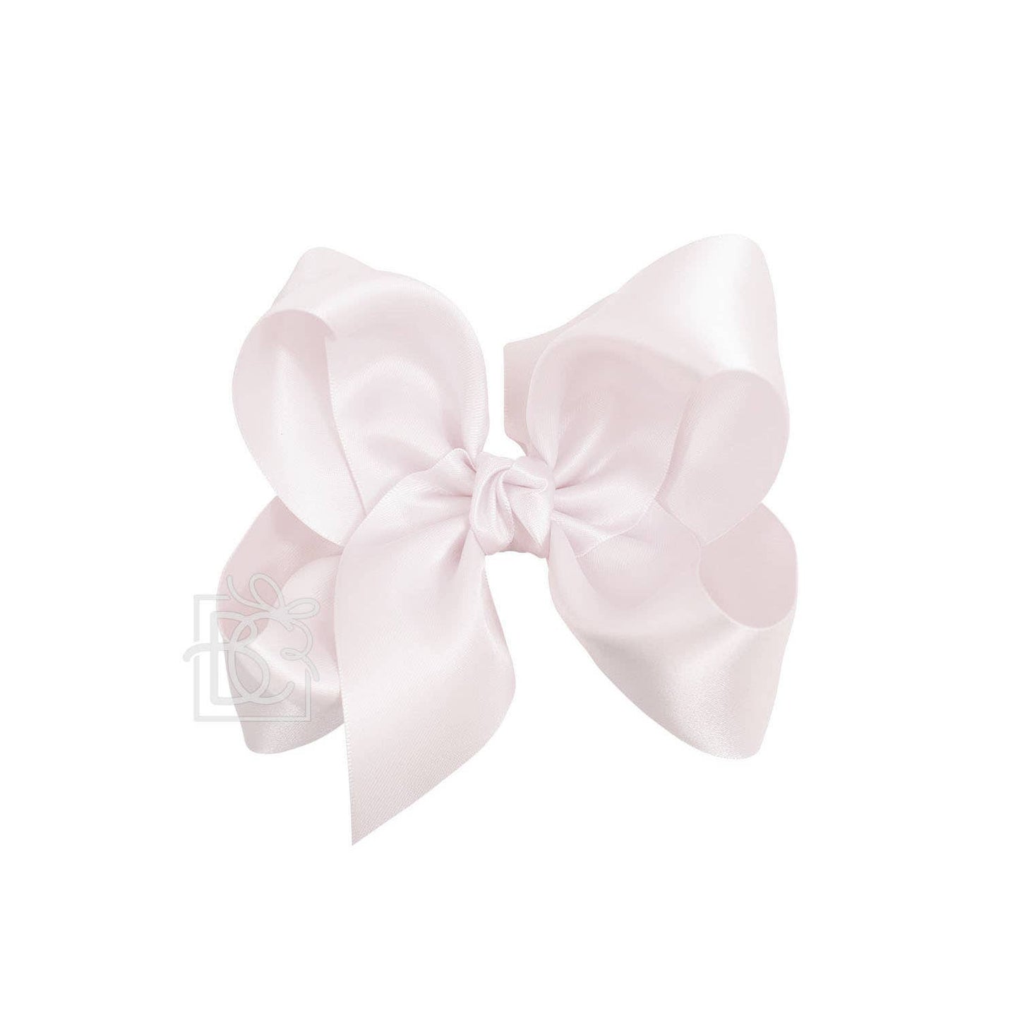 Beyond Creations, LLC - SATIN BOW ON CLIP: POWDER PINK / 5.5" Huge - 2.25" Ribbon on Alligator Clip