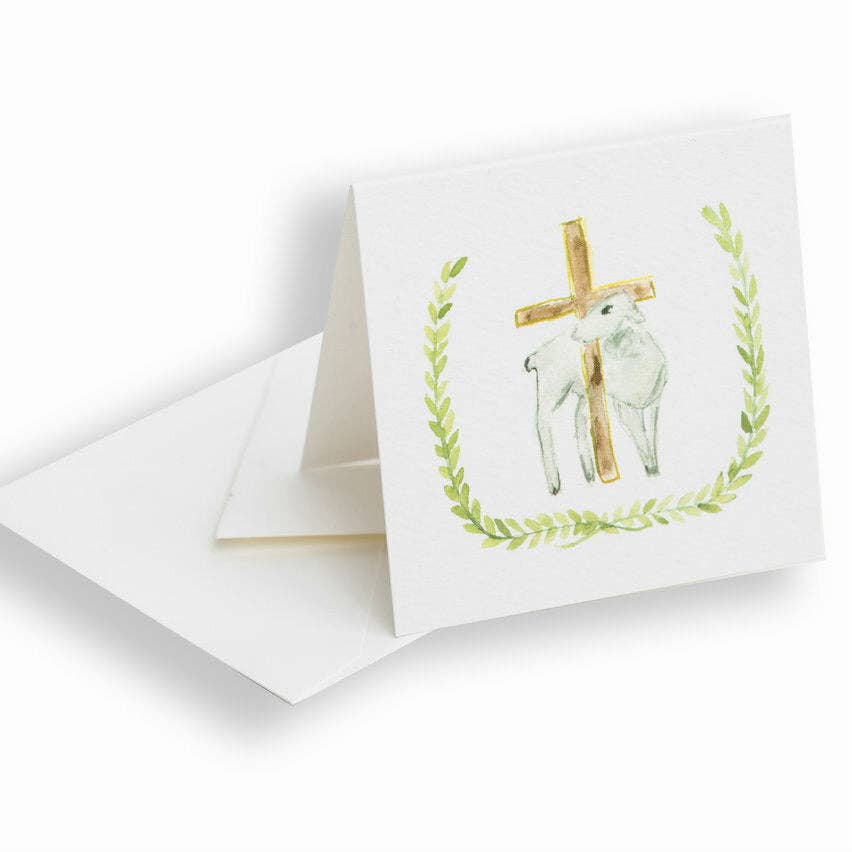 Over the Moon Gift - "Lamb and Cross" Enclosure Card