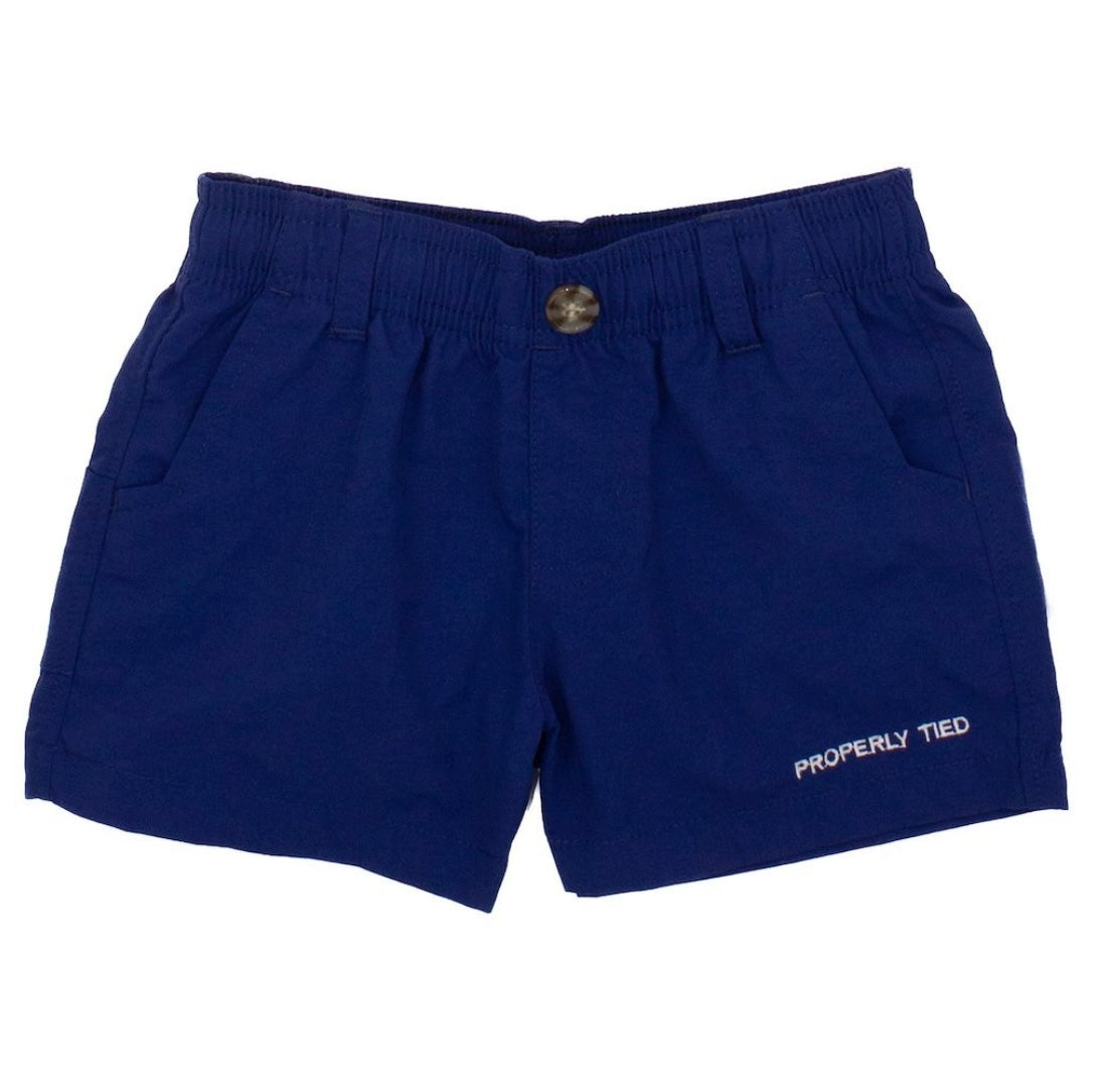 Properly Tied- Boys Mallard Short- Marine Navy