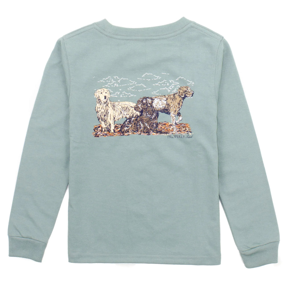 Properly Tied- Boys Hunting Dogs LS- Fog