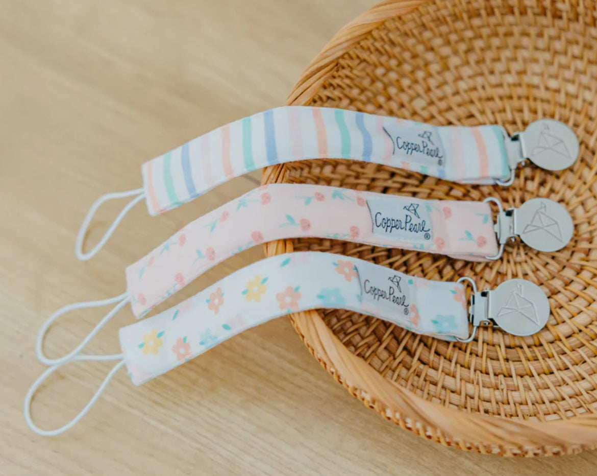 Copper Pearl- Binky Clip 3-Pack- Cheery