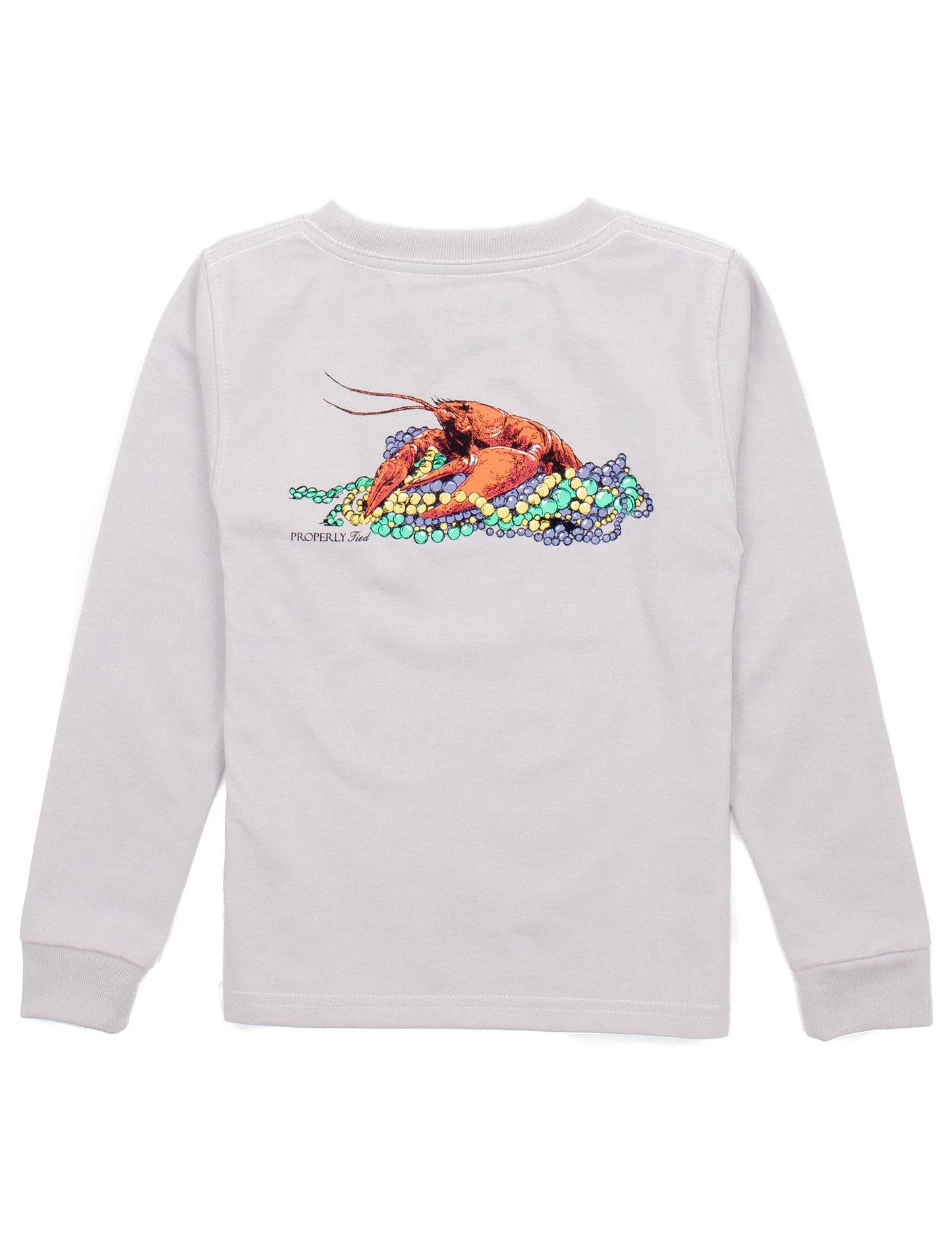Properly Tied- Boys Mardi Crawfish LS- Ice Grey