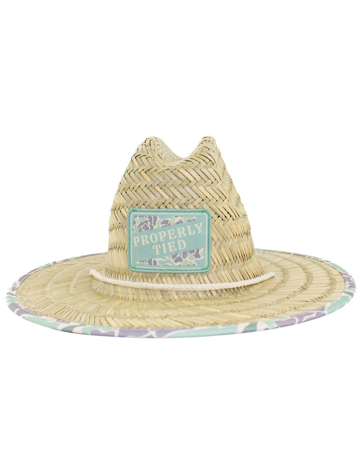 Properly Tied- Boys Cabo Straw Hat- Sage Camo