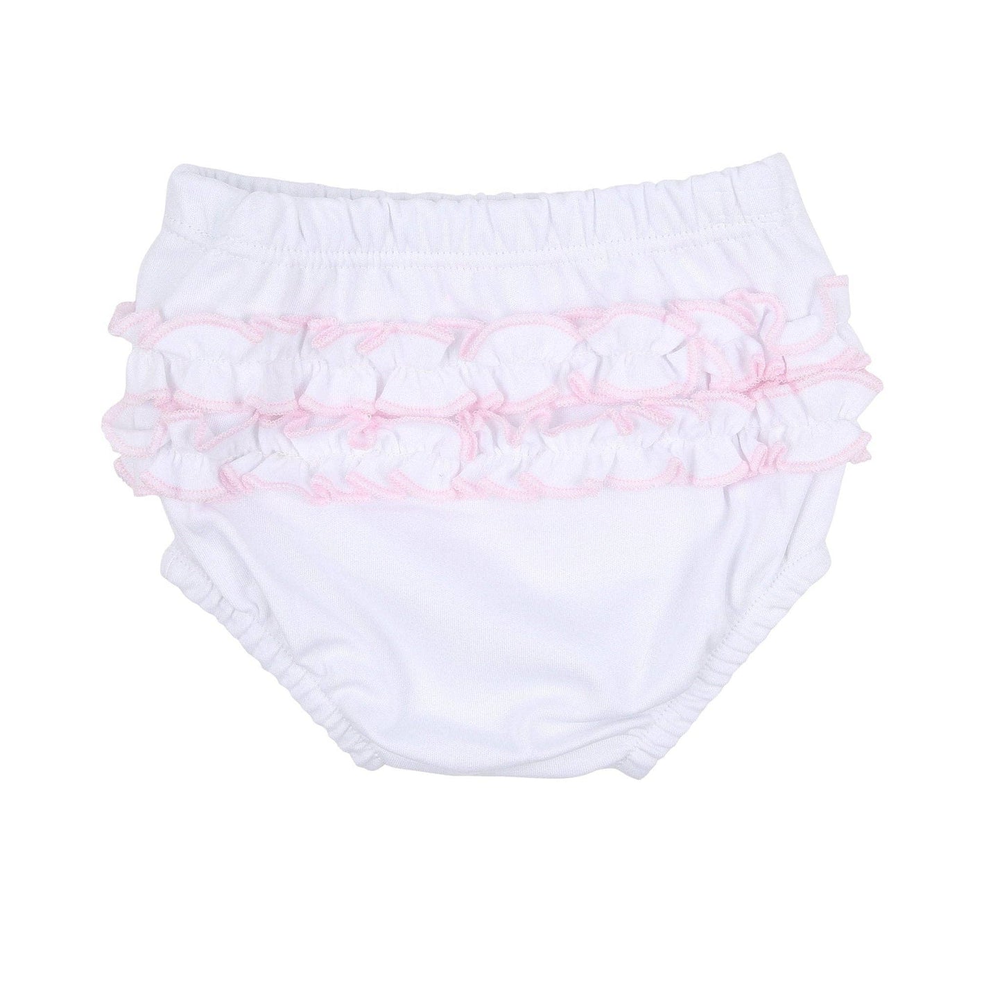 Magnolia Baby - Baby Joy Ruffle Diaper Cover Set with Pink Crochet Trim