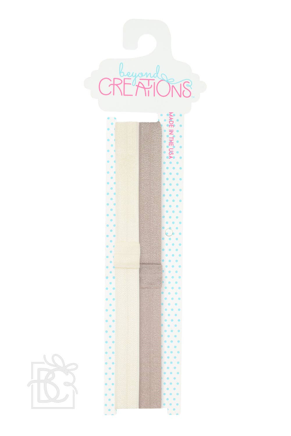 Beyond Creations, LLC - SKINNY ELASTIC HEADBAND PACKS: WHITE/LIGHT PINK / 3-18 Months