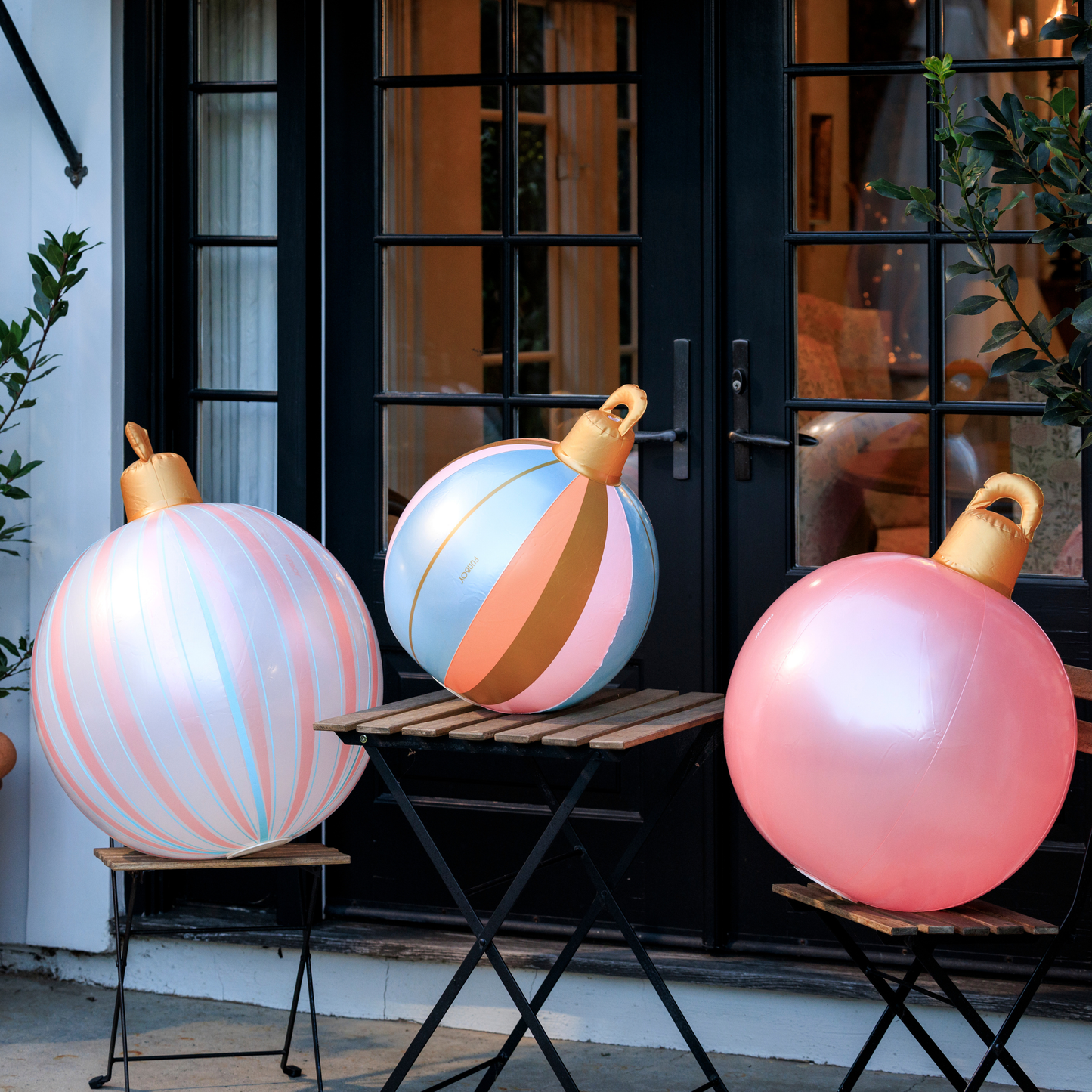 FUNBOY - Pink Light Up Christmas Ornament Holiday Balls - 3 Pack