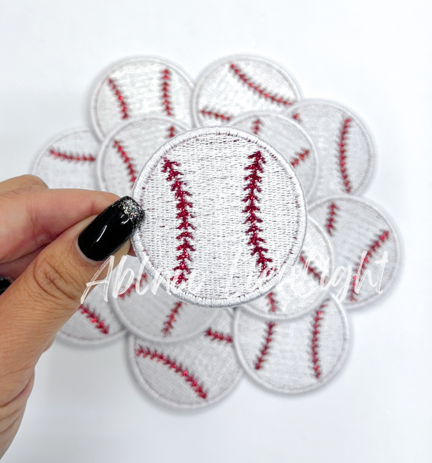 ABLN Boutique - Glitter Baseball- Iron on Patch