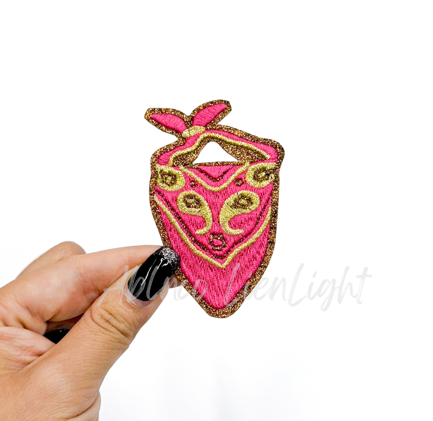 ABLN Boutique - Hot Pink Glitter Bandana- Iron on Patch