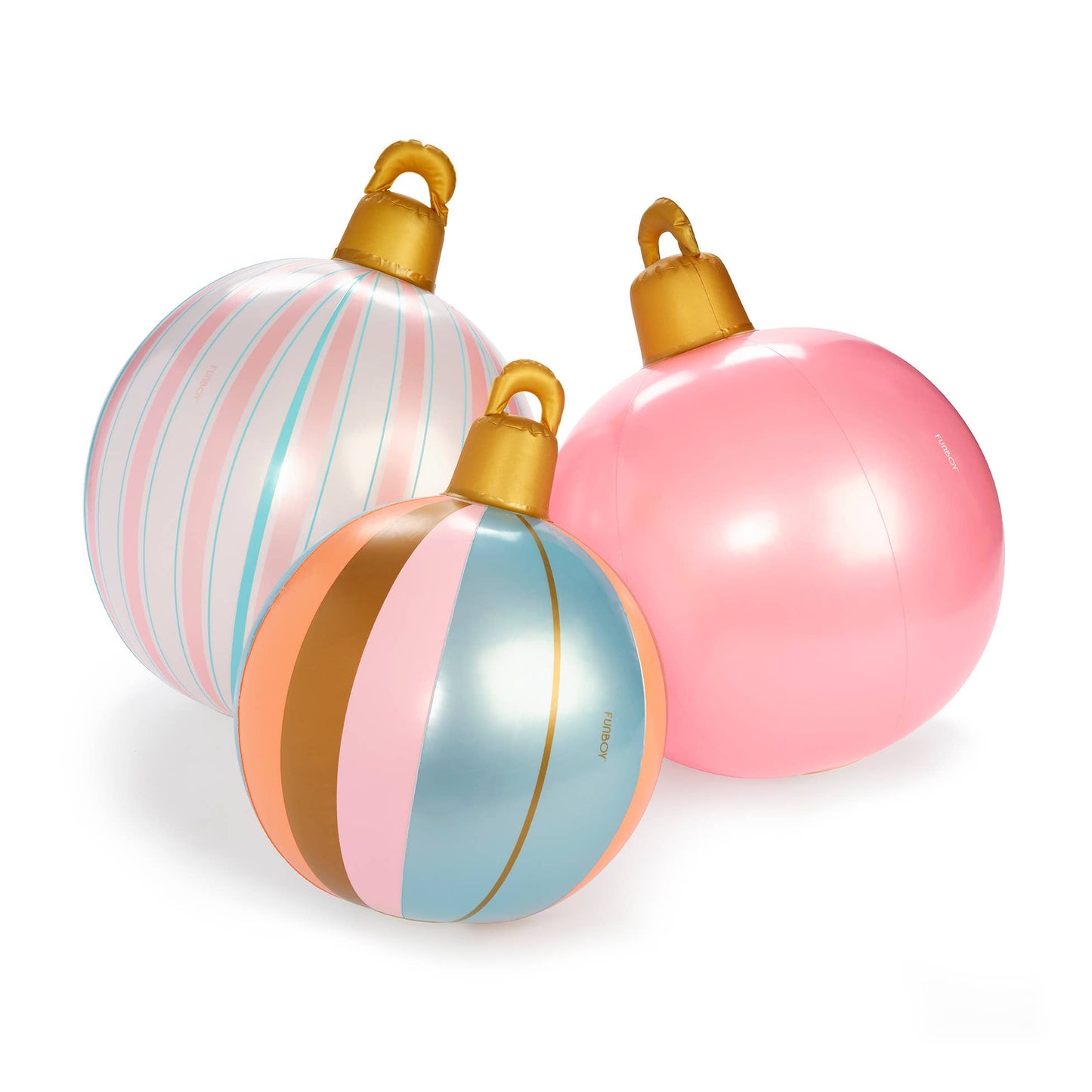 FUNBOY - Pink Light Up Christmas Ornament Holiday Balls - 3 Pack