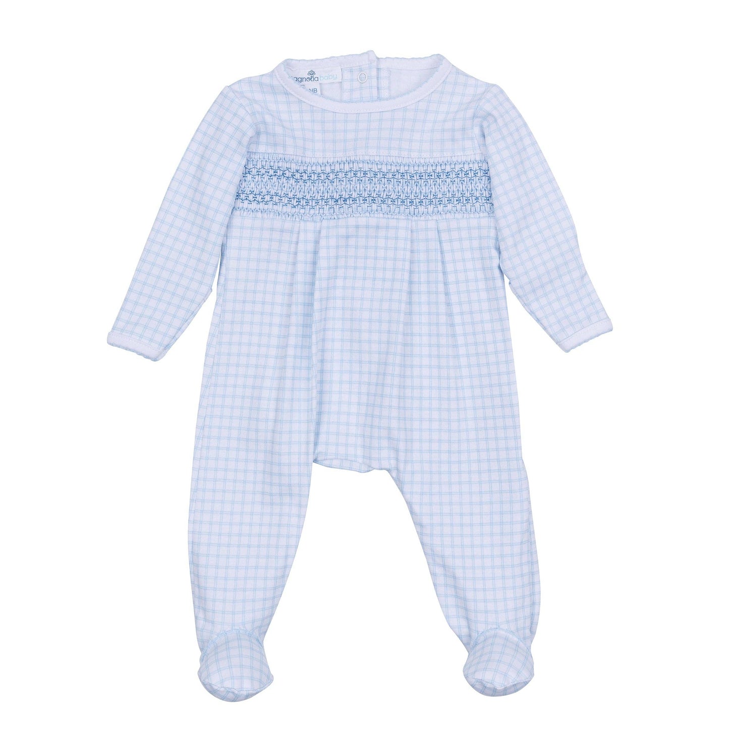 Magnolia Baby - Peek-A-Boo Wishes Smocked Footie - Light Blue
