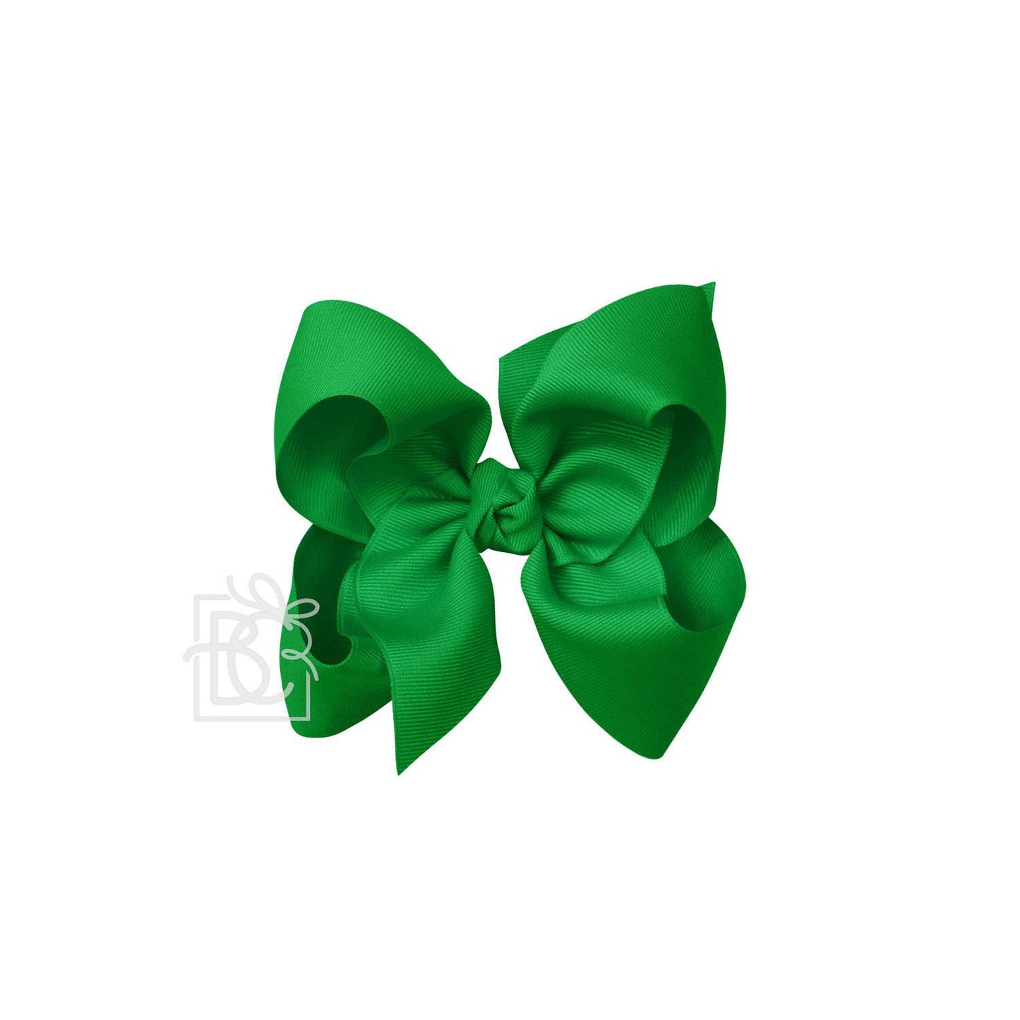 Beyond Creations, LLC - SIGNATURE GROSGRAIN BOW ON CLIP: 5.5" Huge - 2.25" Ribbon on Alligator Clip / EMERALD