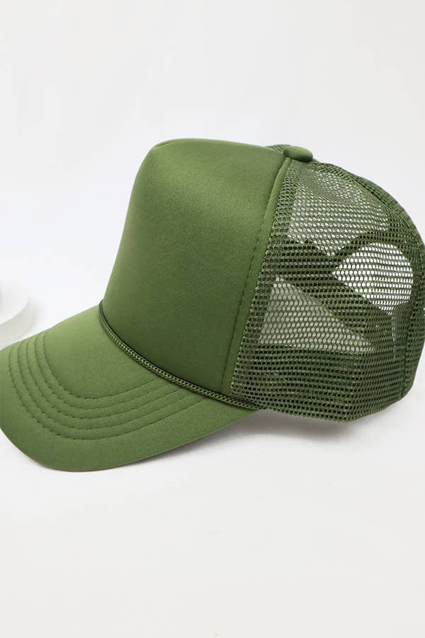 Love and Repeat - Classic Foam Trucker Hat Summer Mesh Rope Cap- Light Pink