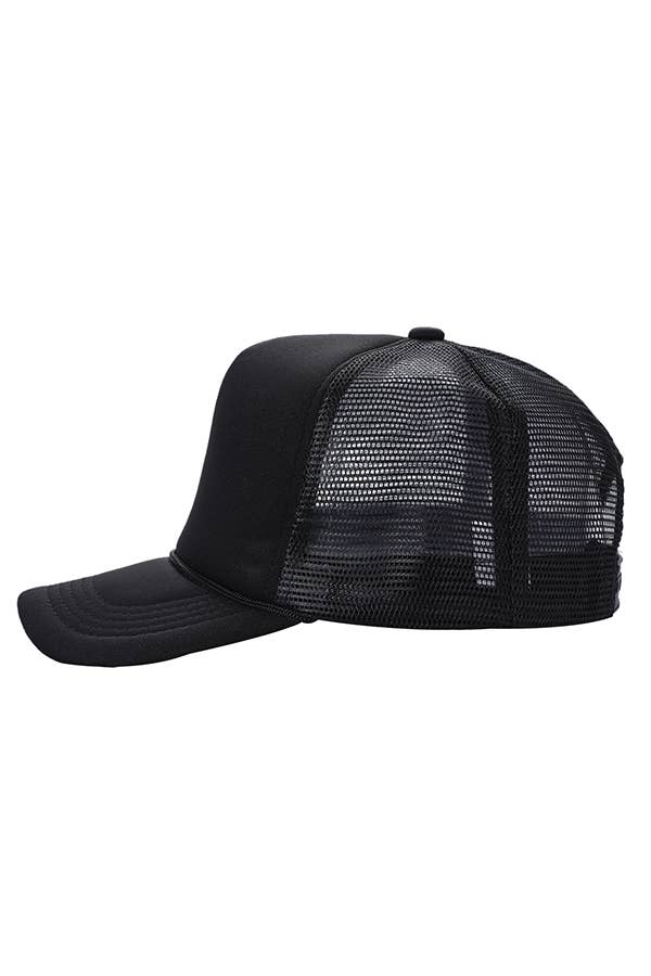 Love and Repeat - Classic Foam Trucker Hat Summer Mesh Rope Cap: Black / ONE