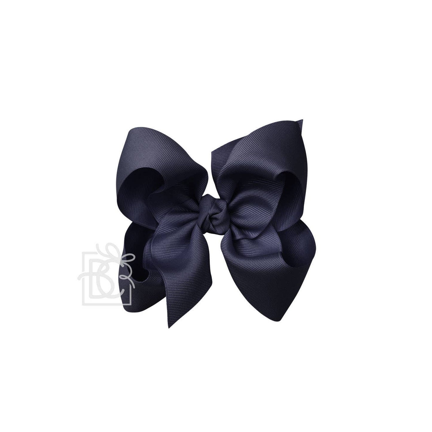Beyond Creations, LLC - SIGNATURE GROSGRAIN BOW ON CLIP: 5.5" Huge - 2.25" Ribbon on Alligator Clip / DARK NAVY
