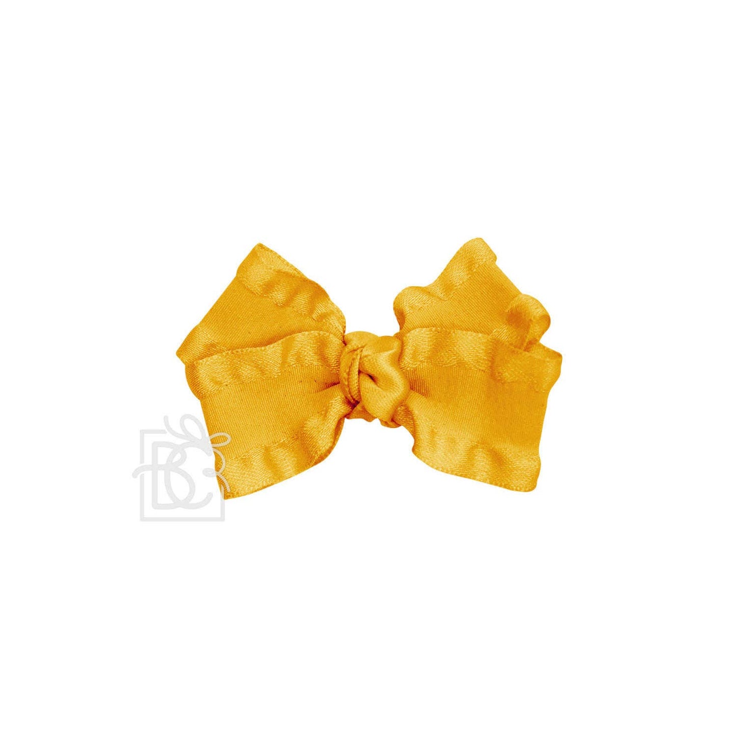 Beyond Creations, LLC - DOUBLE RUFFLE BOW ON CLIP: 5.5" Large - 1.5" Ribbon on Alligator Clip / FOREST GREEN
