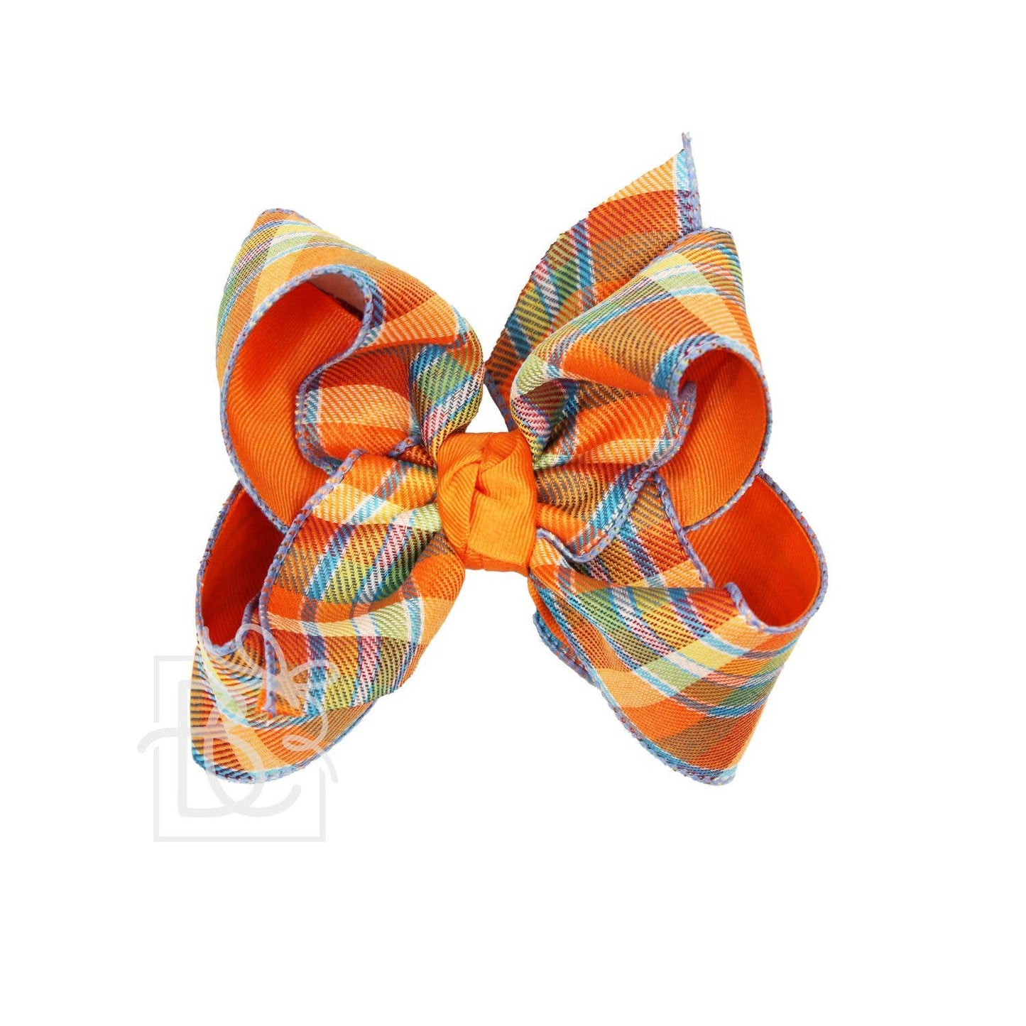Beyond Creations, LLC - Layered Fall Plaid Bow on Alligator Clip: 4.5" Large - 1.5" Gros. & 1.5" Fall Plaid Ribbon