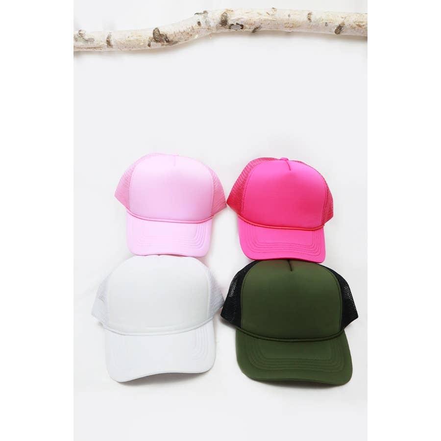 Love and Repeat - Classic Foam Trucker Hat Summer Mesh Rope Cap- Light Pink