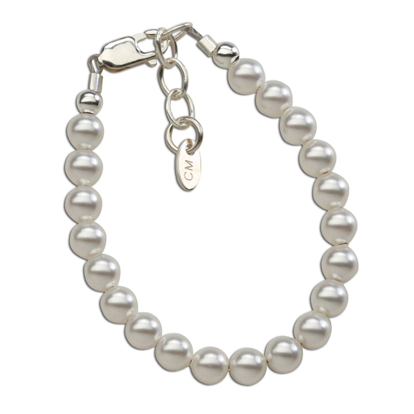 Cherished Moments - Serenity - Sterling Silver Pearl Baby & Children's Bracelet 6-12yrs