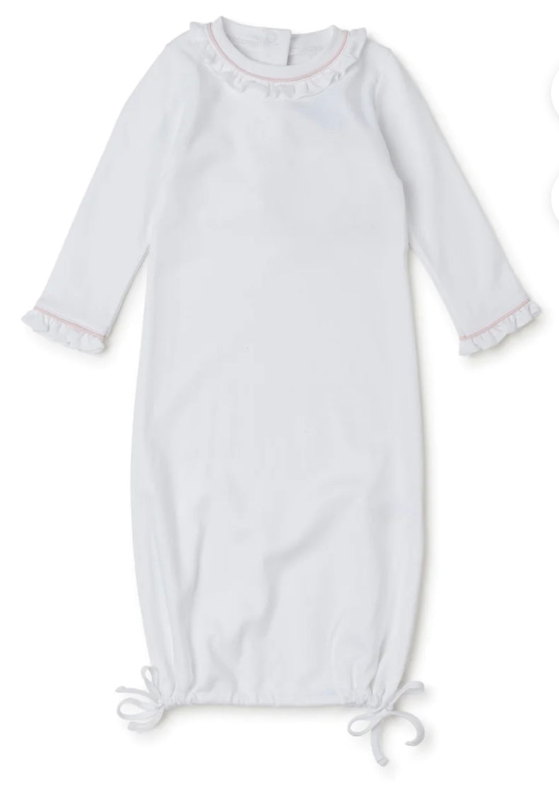 Lila &Hayes -Georgia Daygown-White With Light Pink Piping