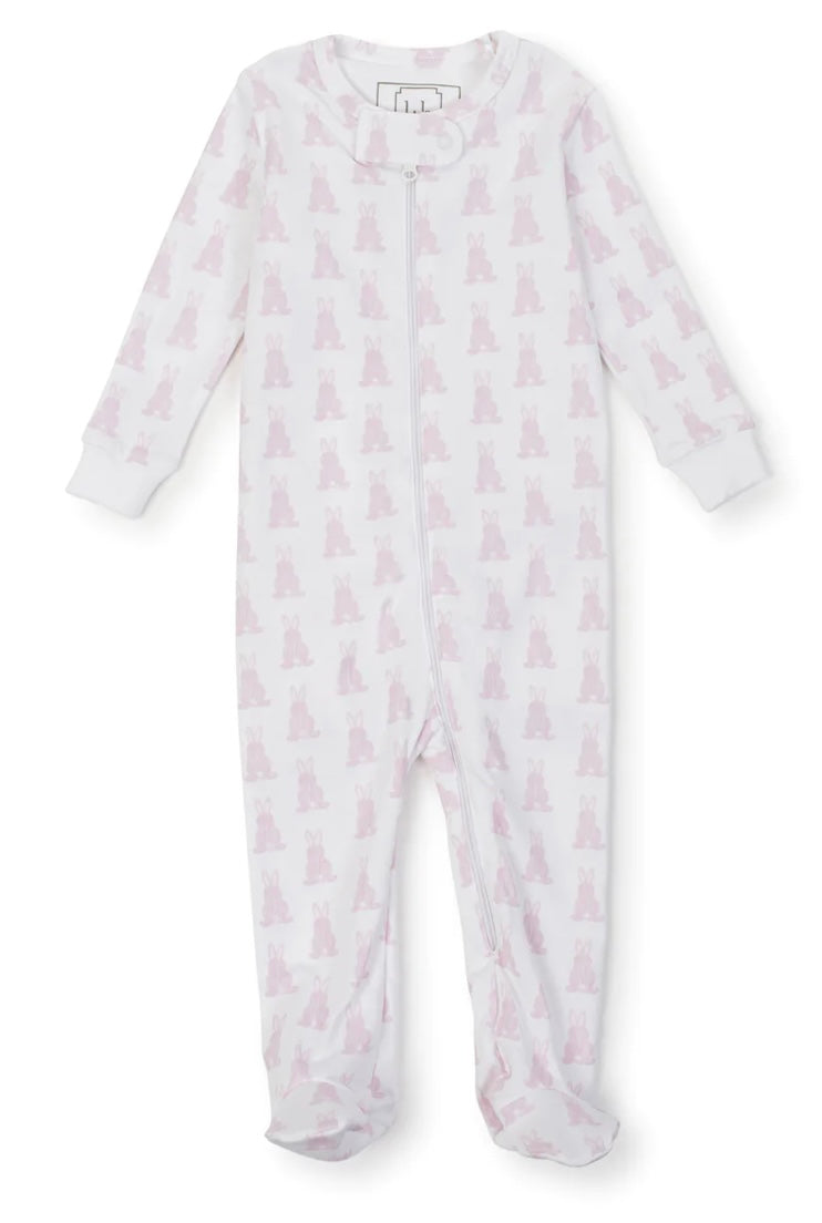 Lila&Hayes Parker Zipper Pajama-Bunny Tails Pink