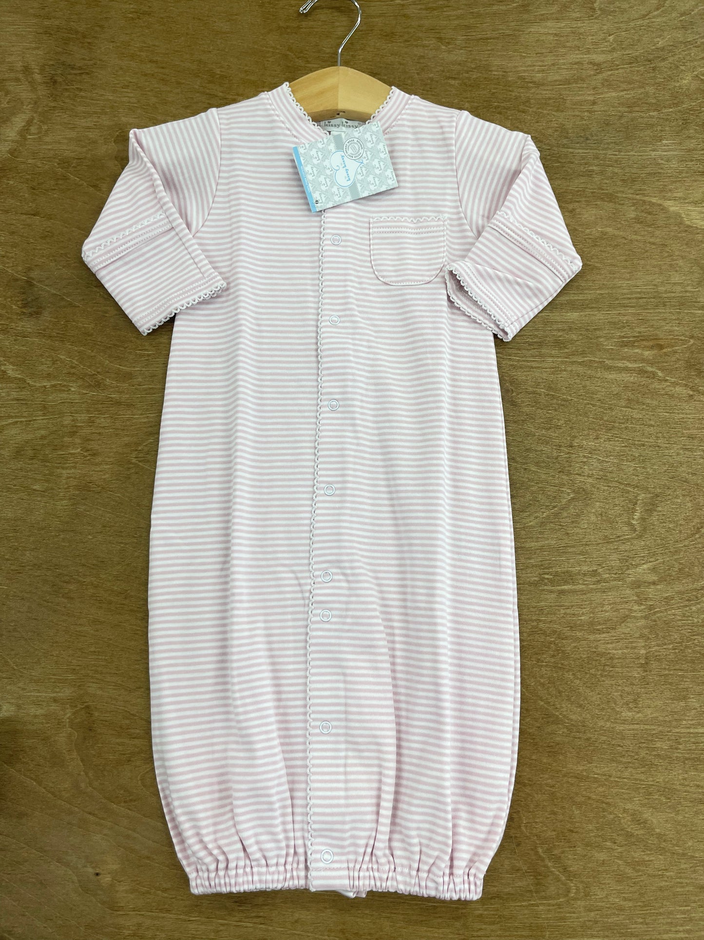 Kissy Kissy- Convertible Gown- Pink Stripes
