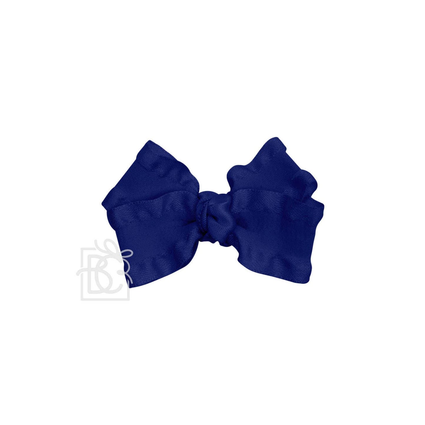 Beyond Creations, LLC - DOUBLE RUFFLE BOW ON CLIP: 5.5" Large - 1.5" Ribbon on Alligator Clip / FOREST GREEN