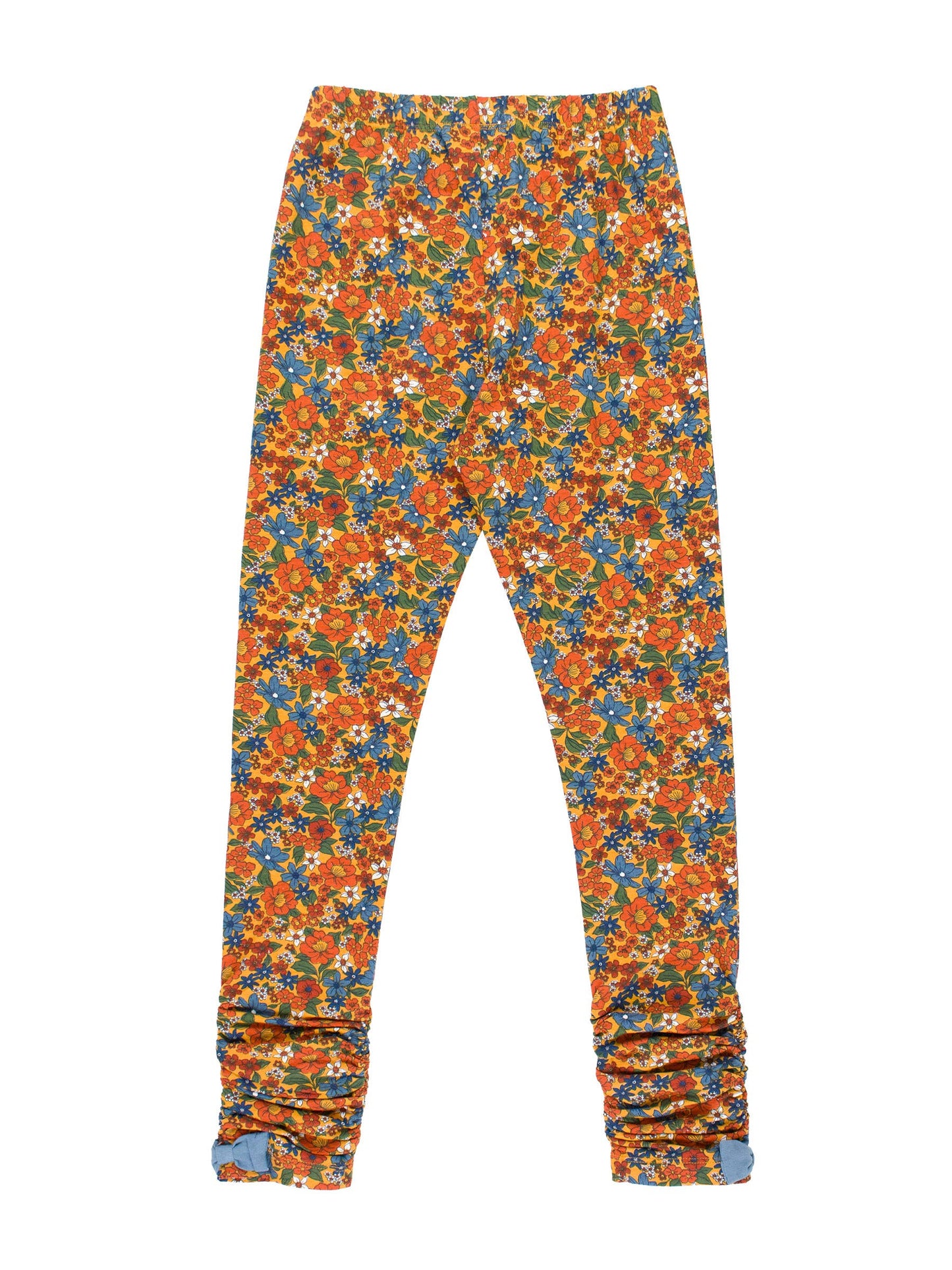 RuffleButts + RuggedButts - Girls Golden Harvest Ruched Bow Leggings