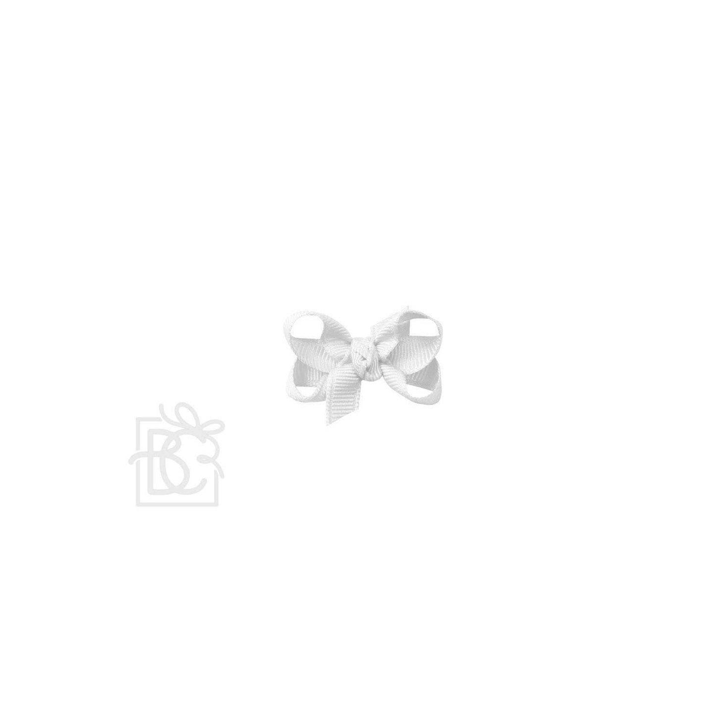 Beyond Creations, LLC - SIGNATURE GROSGRAIN BOW ON CLIP: 5.5" Huge - 2.25" Ribbon on Alligator Clip / ANTIQUE WHITE