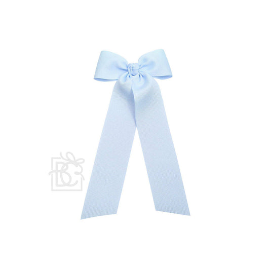 Beyond Creations, LLC - FLAT BOW W/ 7" STREAMERS ON ALLIGATOR CLIP: 4.5" W/ 7" Streamers / MILLENNIUM BLUE