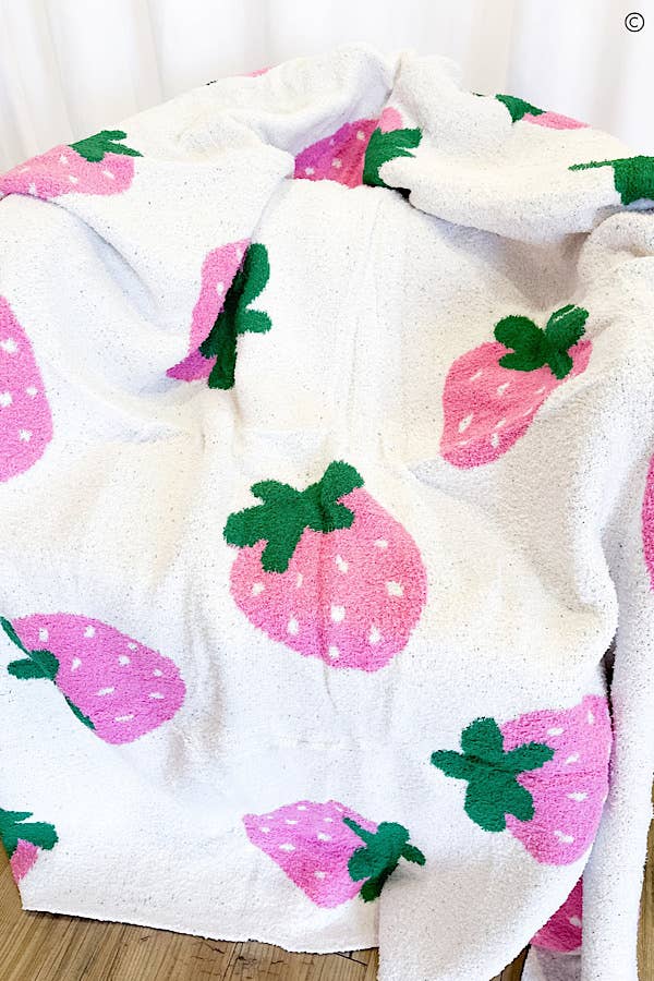 Nash Grey - Pink Strawberry Luxury Blanket