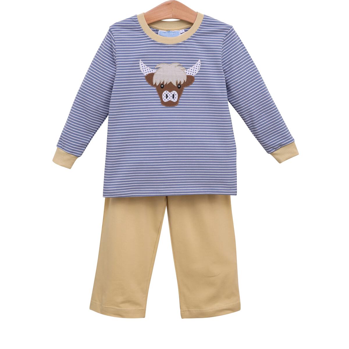 Trotter Street Kids- Highland Cow Pants Set