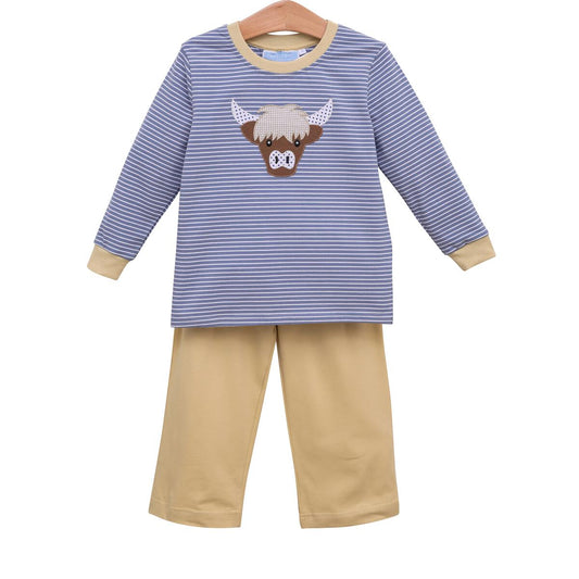 Trotter Street Kids- Highland Cow Pants Set