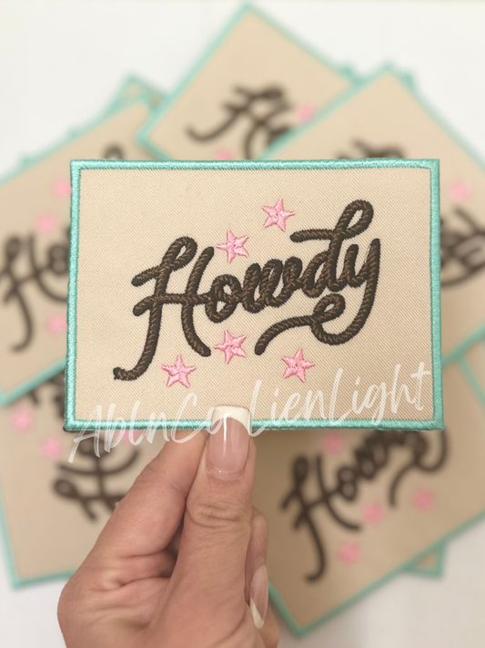 ABLN Boutique - "Howdy" Turquoise- Iron on Patch