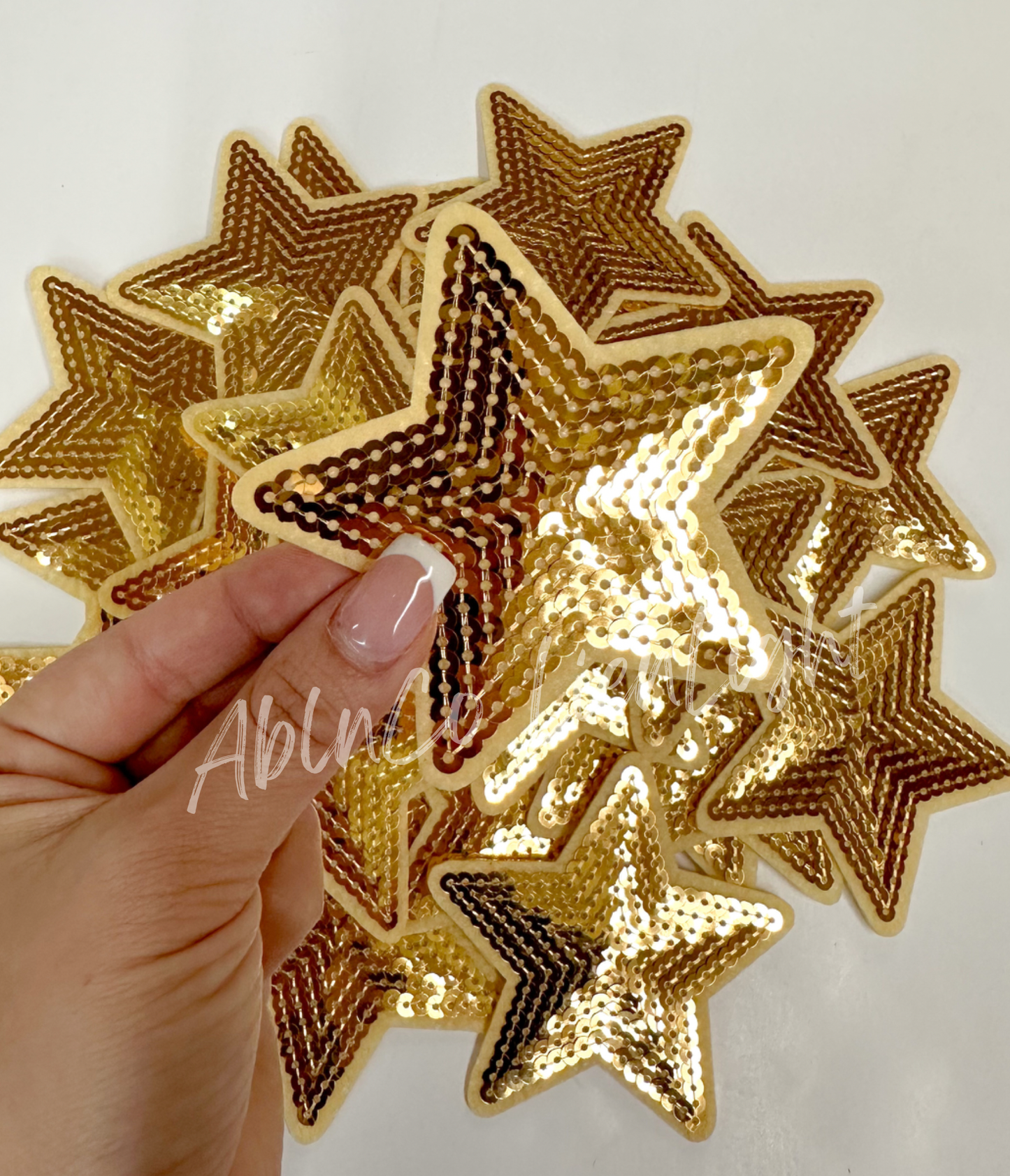 ABLN Boutique - Trucker hat patches 3” navy sequin star patch iron on