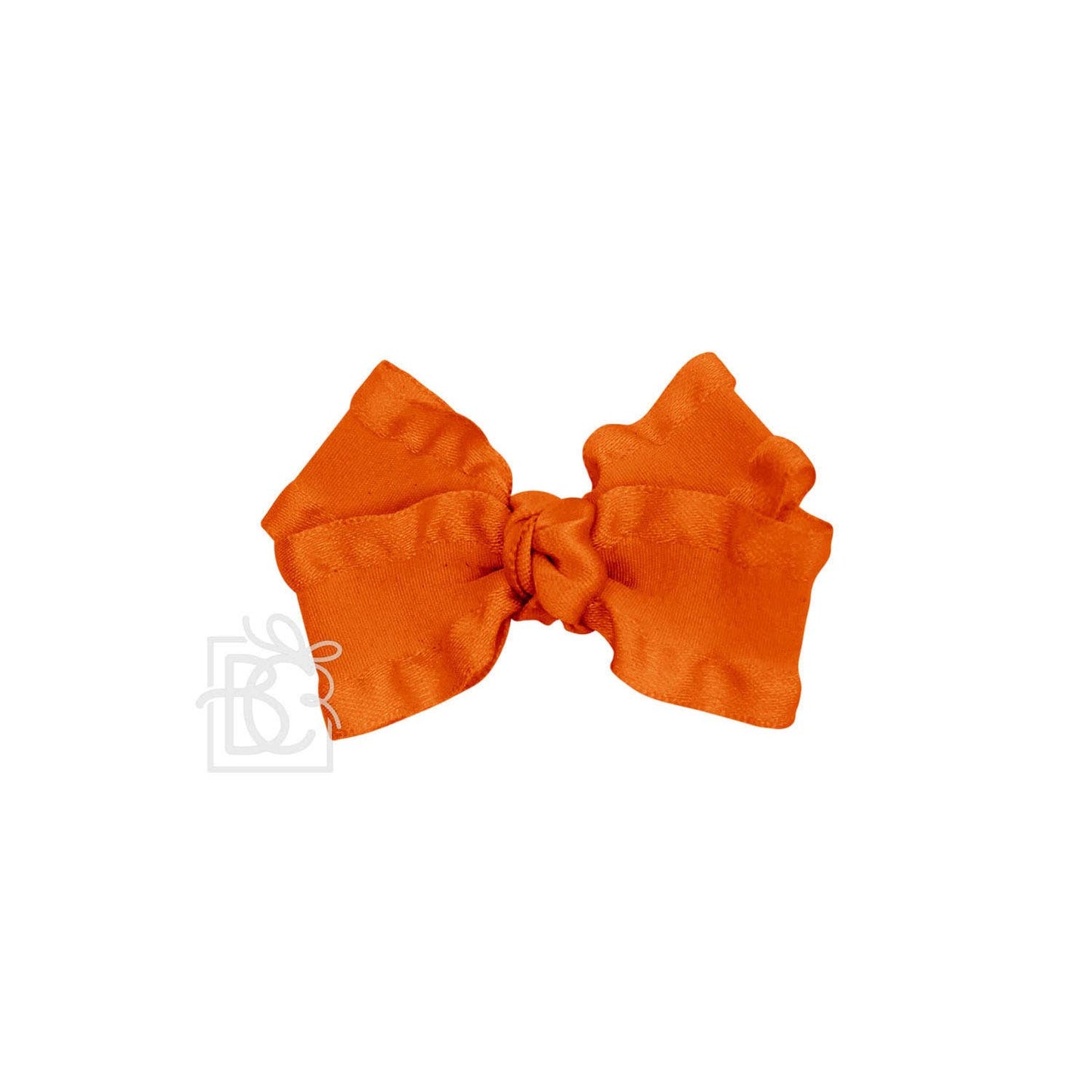 Beyond Creations, LLC - DOUBLE RUFFLE BOW ON CLIP: 5.5" Large - 1.5" Ribbon on Alligator Clip / FOREST GREEN