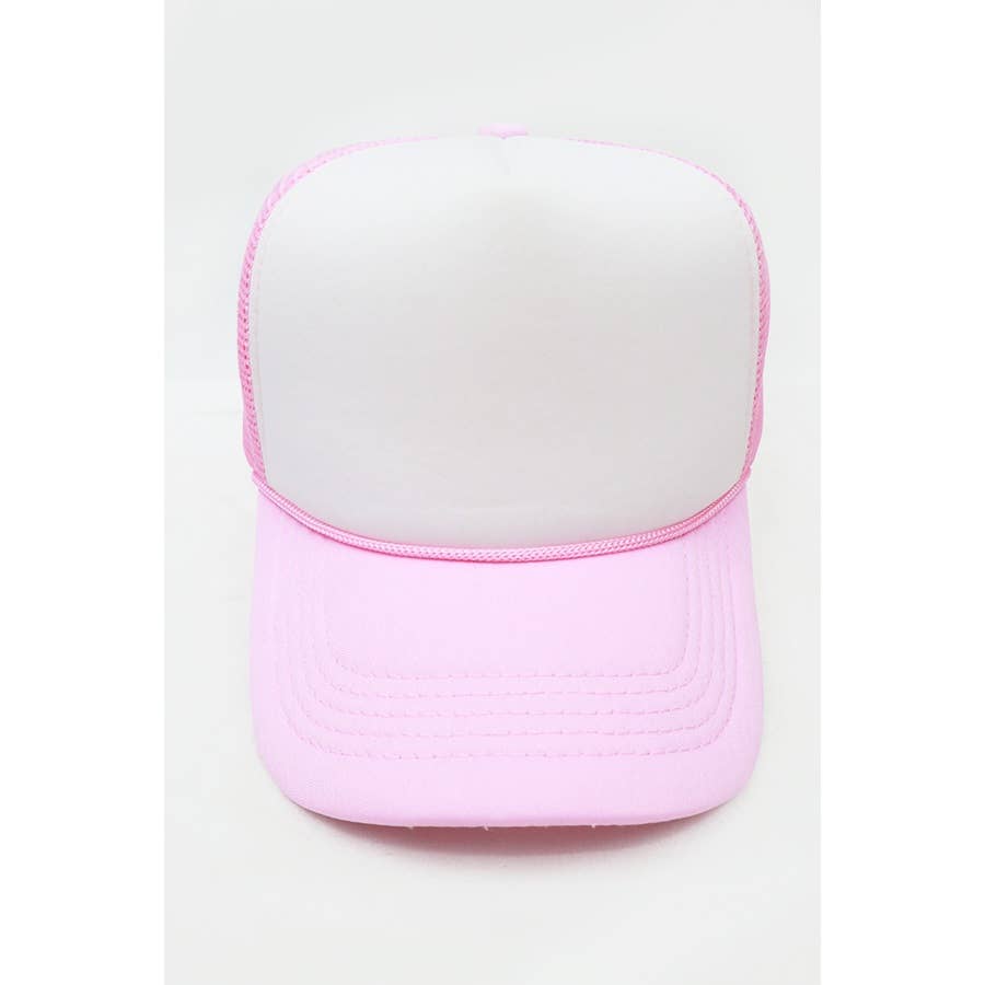 Love and Repeat - Classic Foam Solid Two Tone Trucker Hat- Light Pink