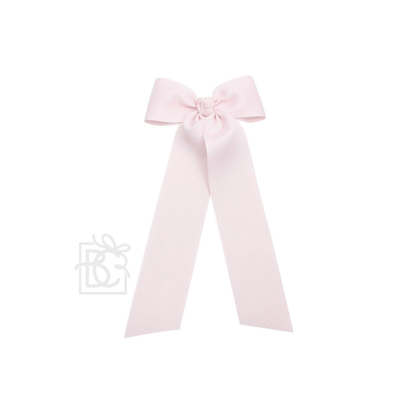 Beyond Creations, LLC - FLAT BOW W/ 7" STREAMERS ON ALLIGATOR CLIP: 4.5" W/ 7" Streamers / POWDER PINK