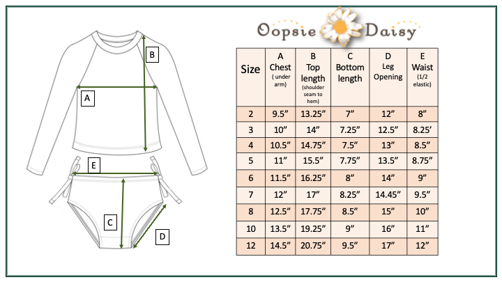 Oopsie Daisy - Kids Retro Daisy Long Sleeve Rash Guard Swimsuit: 7