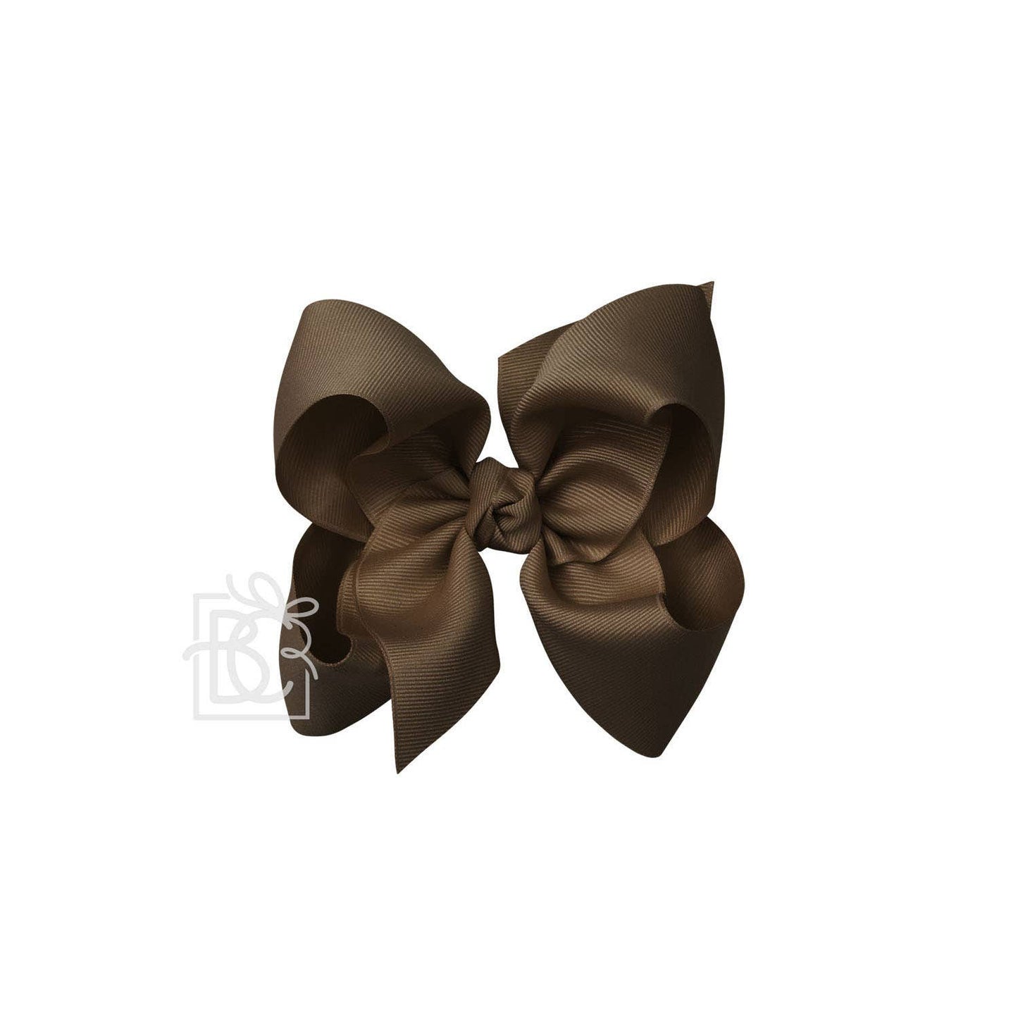 Beyond Creations, LLC - SIGNATURE GROSGRAIN BOW ON CLIP: 5.5" Huge - 2.25" Ribbon on Alligator Clip / BROWN