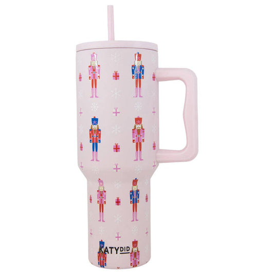 Katydid - Nutcrackers Christmas Drink Tumbler: Light Pink